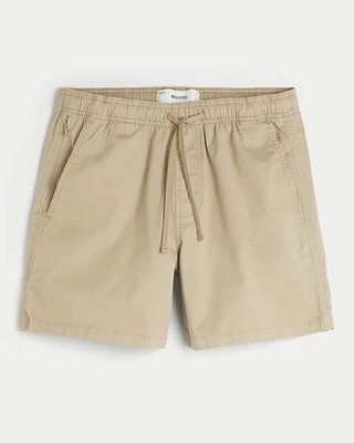 Mid-Thigh Twill Pull-On Shorts