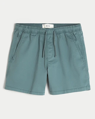 Mid-Thigh Twill Pull-On Shorts