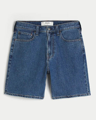 Above-the-Knee Loose Denim Shorts