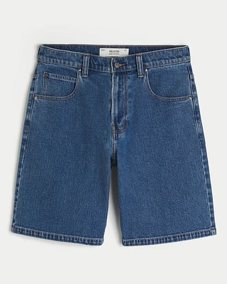 Medium Wash Baggy Jean Shorts
