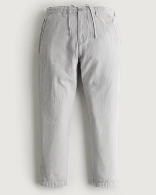 Linen Blend Slim Pull-On Pants