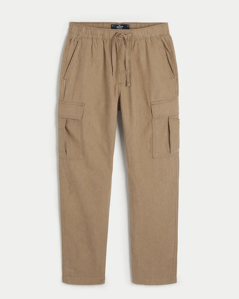 Hollister Linen Blend Straight Cargo Pants