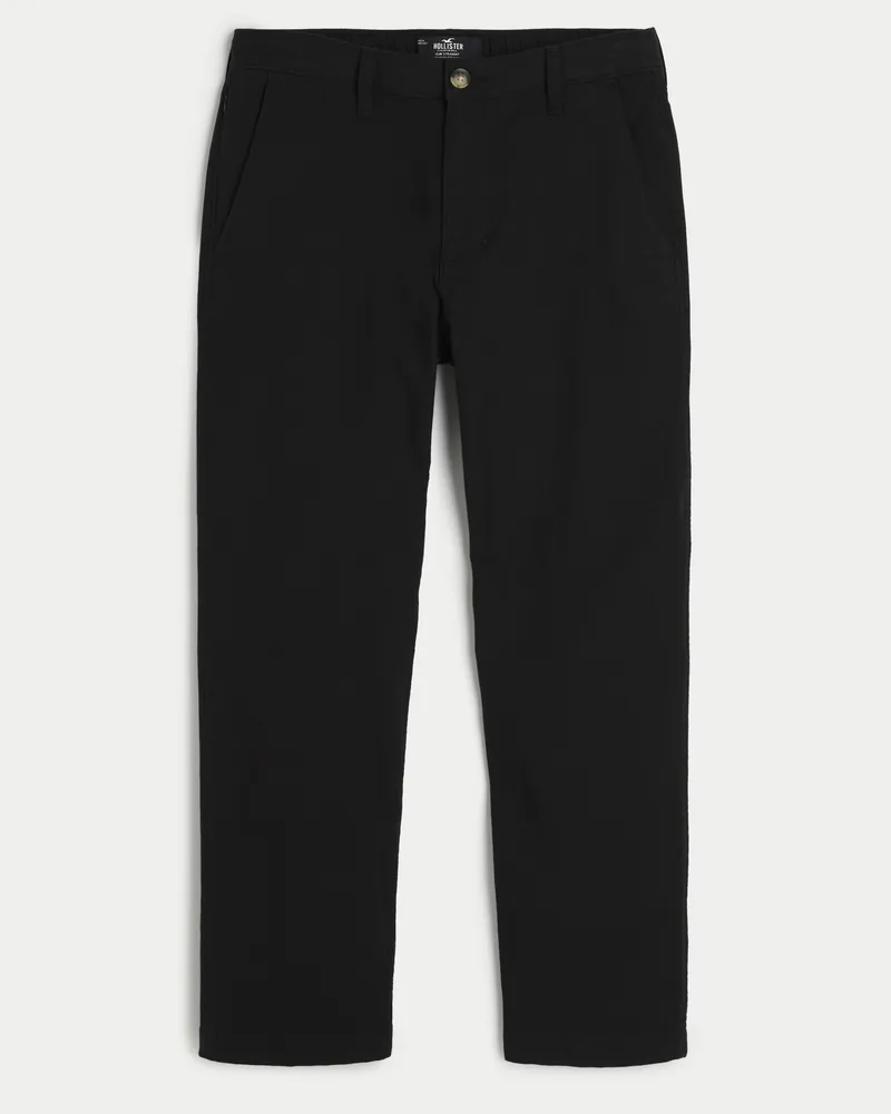 Slim Straight Flex-Waist Linen Blend Pants