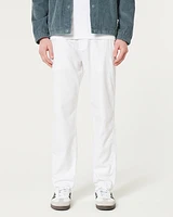 Linen-Blend Slim Straight Pants