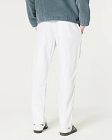 Linen-Blend Slim Straight Pants