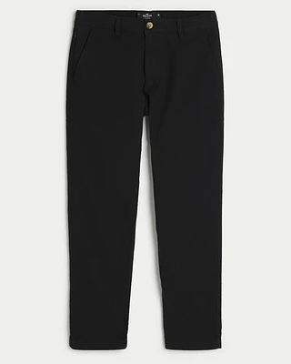 Slim Straight Stretch Linen-Blend Pants