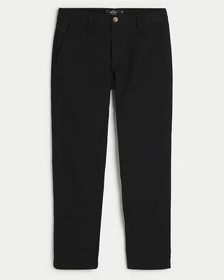 Pantalon en mélange de lin, étroit coupe droite