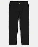 Slim Straight Linen-Blend Pants