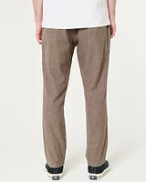 Slim Straight Stretch Linen-Blend Pants