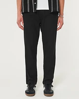 Slim Straight Linen-Blend Pull-On Pants