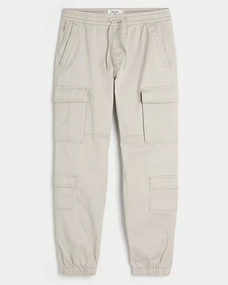 Relaxed Twill Cargo Joggers