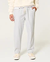 Loose Linen-Blend Pull-On Pants