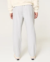 Loose Linen-Blend Pull-On Pants