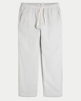 Loose Linen-Blend Pull-On Pants