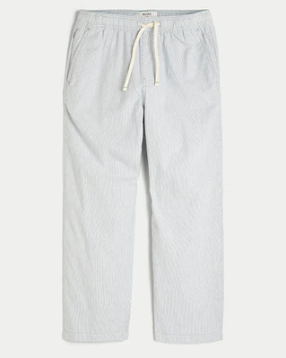 Linen-Blend Loose Pull-On Pants