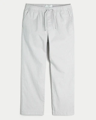 Loose Linen-Blend Pull-On Pants