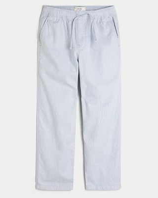 Loose Linen-Blend Pull-On Pants