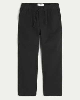 Loose Linen-Blend Pull-On Pants