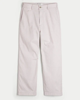 Linen-Blend Flex-Waist Baggy Pants