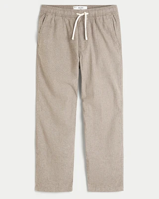 Linen-Blend Loose Pull-On Pants