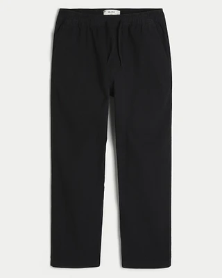 Loose Linen-Blend Pull-On Pants