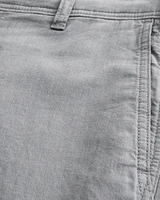 Linen-Blend Flex Waist Baggy Pants