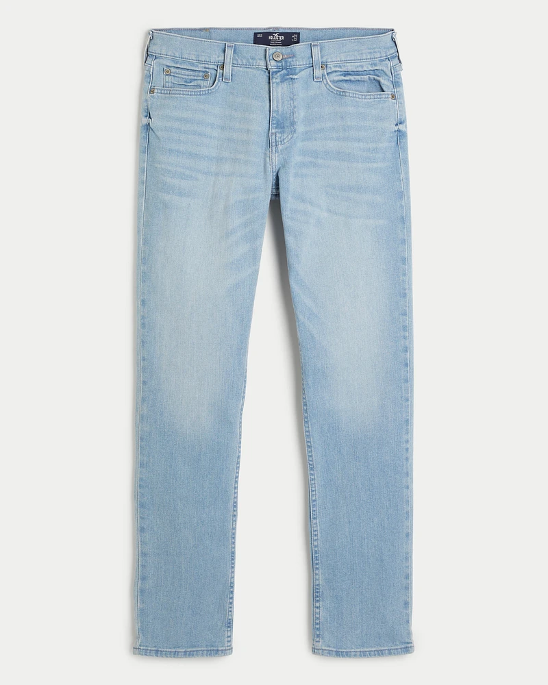 Light Wash Slim Straight Jeans