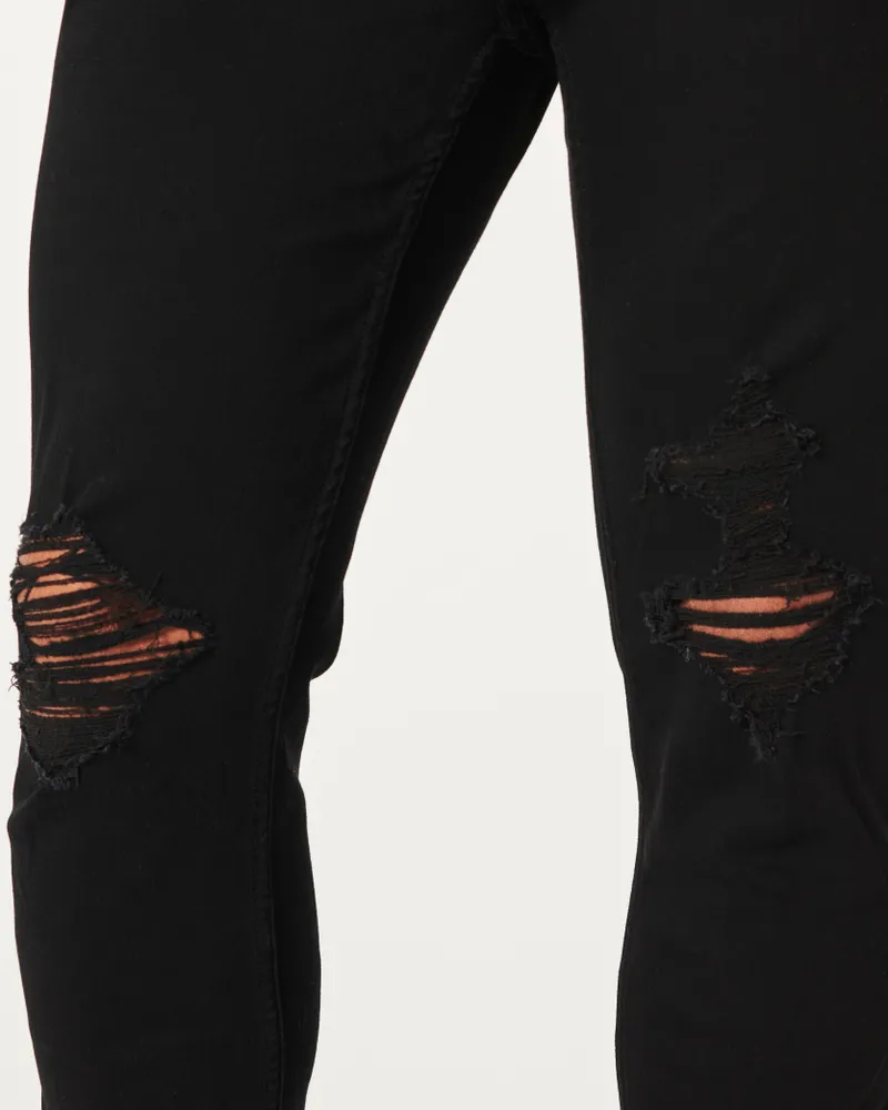 Distressed Black No Fade Athletic Skinny Jeans