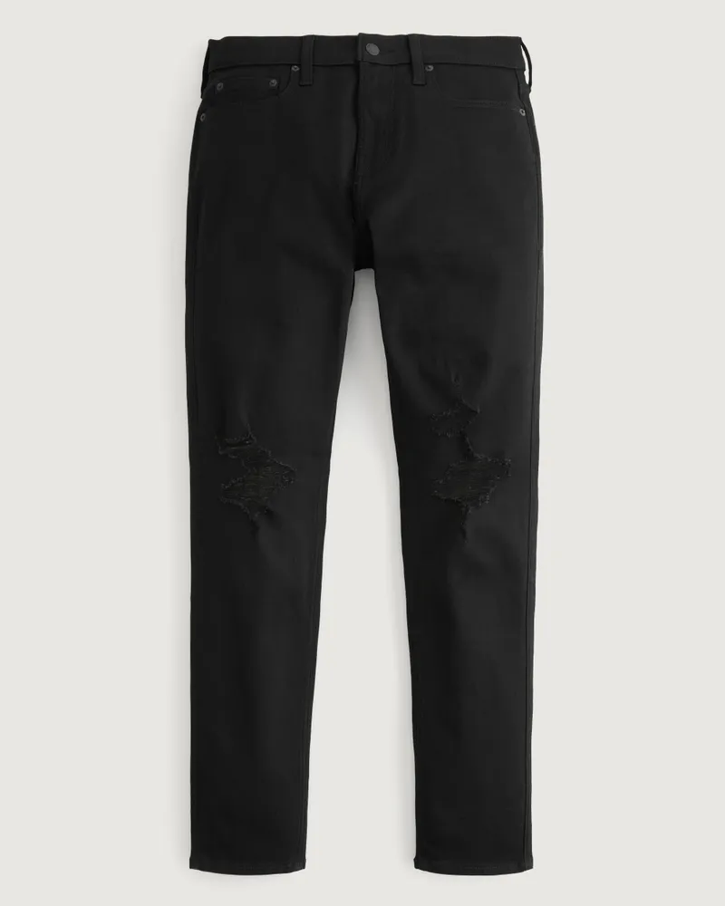 Distressed Black No Fade Athletic Skinny Jeans