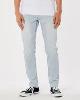 Distressed Light Wash Athletic Skinny Jeans