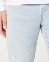 Distressed Light Wash Athletic Skinny Jeans