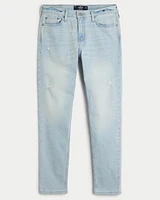 Distressed Light Wash Athletic Skinny Jeans