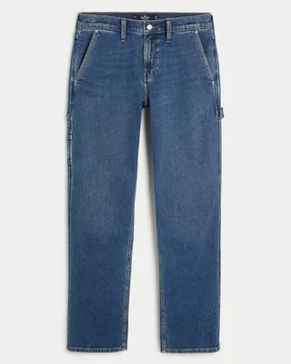 Medium Indigo Wash Straight Carpenter Jeans