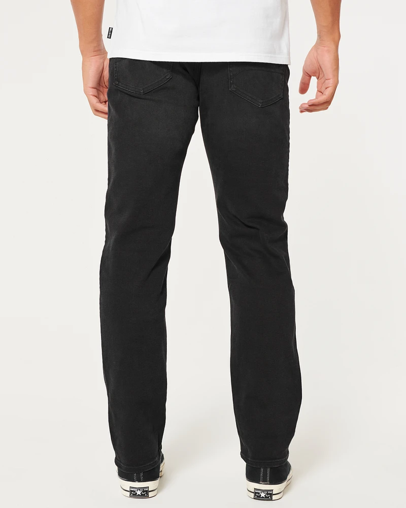 Washed Black Athletic Slim Straight Jeans