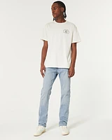 Light Wash Slim Straight Jeans