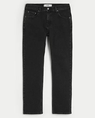 Washed Black Slim Straight Jeans