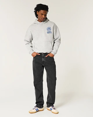 Washed Black Loose Jeans