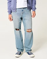 Ripped Light Wash Baggy Jeans