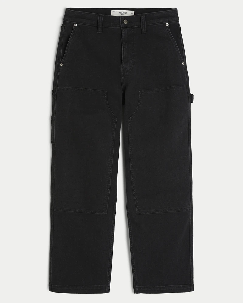 Washed Black Baggy Painter Jeans