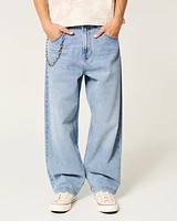 Medium Wash Baggy Skater Jeans