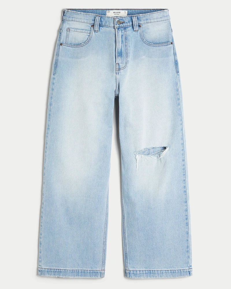 Ripped Light Wash Super Baggy Jeans