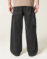 Washed Black Super Baggy Painter Jeans