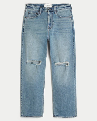 Ripped Medium Wash Baggy Jeans