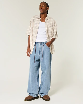 Medium Wash Skater Baggy Jeans