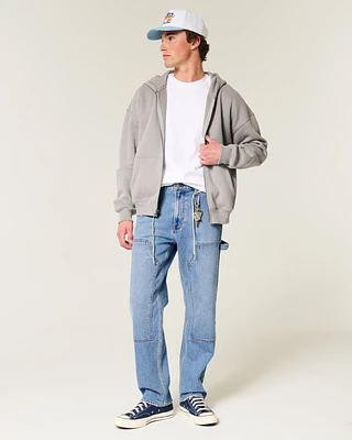 Medium Wash Loose Carpenter Jeans