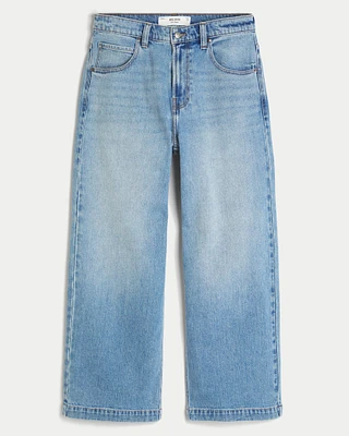 Medium Wash Wolf Graphic Super Baggy Jeans