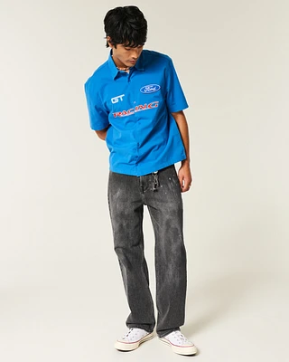 Washed Black Baggy Jeans