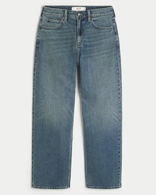 Medium Wash Snake Graphic Baggy Jeans