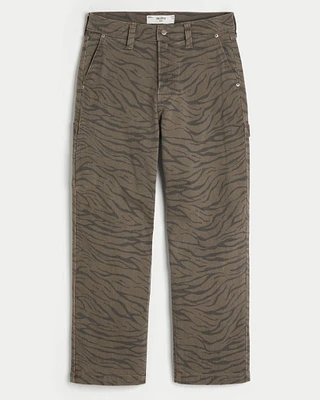 Zebra Print Baggy Painter Jeans