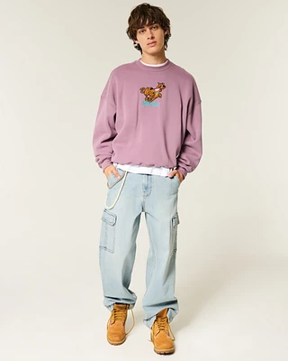 Light Wash Super Baggy Cargo Jeans